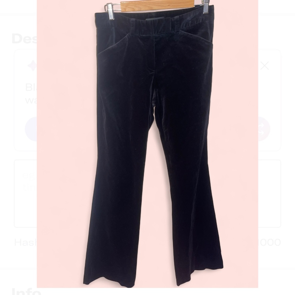 Ellen Tracy Black Velvet Flare Pants slacks woman’s size 10 SEE measurements